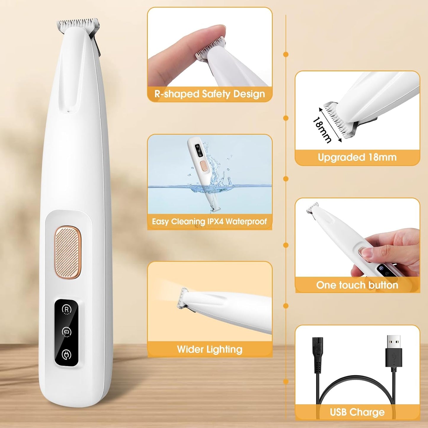 Water proof Pet Micro Precision Trimmer